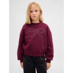 Gap Kız Çocuk Bordo Süslü Dolman Sweatshirt - XL