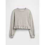 Gap Kız Çocuk Gri Relaxed Fransız Havlu Kumaş Peplum Sweatshirt - 2XL
