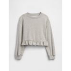 Gap Kız Çocuk Gri Relaxed Fransız Havlu Kumaş Peplum Sweatshirt
