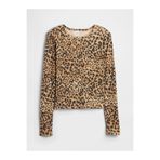 Gap Kız Çocuk Kahverengi Fitilli Pointelle T-Shirt