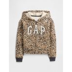 Gap Kız Çocuk Kahverengi Relaxed Gap Logo Fermuarlı Kapüşonlu Sweatshirt - 2XL