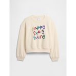 Gap Kız Çocuk Kırık Beyaz Oversized Gap Grafik Baskılı Sweatshirt - M