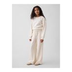 GAP Kız Çocuk Kırık Beyaz Relaxed Wide-Leg Eşofman Altı