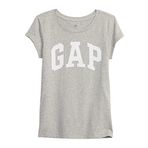 GAP Kız Çocuk Kısa Kollu Logo Tişört, Açık Heather Gri, M