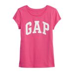 GAP Kız Çocuk Kısa Kollu Logolu Tişört, Çarşamba Pembe, M