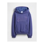 GAP Kız Çocuk Koyu Mavi Relaxed Logo Kapüşonlu Sweatshirt