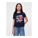 GAP Kız Çocuk Lacivert Grafik T-Shirt