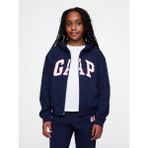 Gap Kız Çocuk Lacivert Relaxed Gap Logo Fermuarlı Sweatshirt - XS