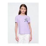 GAP Kız Çocuk Lila Grafik Baskılı T-shirt
