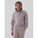 Gap Kız Çocuk Lila Vintage Soft Yarım Fermuarlı Crop Pullover Sweatshirt - XL