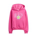 GAP Kız Çocuk Logolu Kapüşonlu Kapüşonlu Sweatshirt, Mutlu Pembe, M
