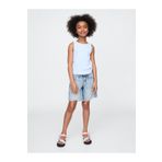 GAP Kız Çocuk Mavi Düşük Bel Stride Denim Bermuda Şort
