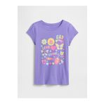 GAP Kız Çocuk Mavi Grafik T-Shirt