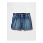 GAP Kız Çocuk Mavi High Rise Relaxed Pull-On Jean Şort