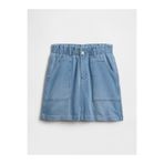 GAP Kız Çocuk Mavi Paperbag Sweatpant Jean Utility Etek