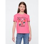 Gap Kız Çocuk Pembe Grafik Baskılı T-Shirt - XL