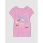 Gap Kız Çocuk Pembe Grafik Baskılı T-Shirt - XS