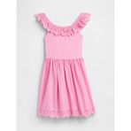 Gap Kız Çocuk Pembe Kids Eyelet Volan Elbise - 14 - 16 Yaş