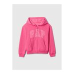 GAP Kız Çocuk Pembe Logo Heritage Fermuarlı Sweatshirt