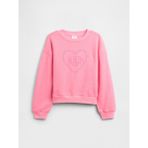 Gap Kız Çocuk Pembe Oversized Gap Logo Grafik Baskılı Sweatshirt - 12 Yaş