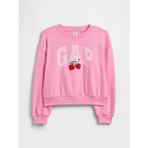 GAP Kız Çocuk Pembe Oversized Wedge Grafik Baskılı Sweatshirt