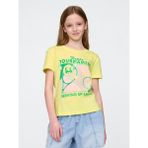 Gap Kız Çocuk Sarı Grafik Baskılı T-Shirt - XS