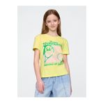 GAP Kız Çocuk Sarı Grafik Baskılı T-shirt