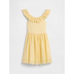 Gap Kız Çocuk Sarı Kids Eyelet Volan Elbise - 14 - 16 Yaş