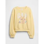 Gap Kız Çocuk Sarı Oversized Wedge Grafik Baskılı Sweatshirt - 2XL