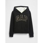GAP Kız Çocuk Siyah Gap Logo Fermuarlı Sherpa Sweatshirt