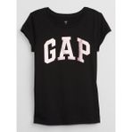 GAP Kız Çocuk Siyah Gap Logo T-Shirt