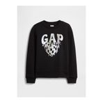 GAP Kız Çocuk Siyah Grafik Logo Baskılı Sweatshirt