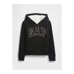 GAP Kız Çocuk Siyah Logo Sherpa Fermuarlı Sweatshirt