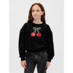 Gap Kız Çocuk Siyah Relaxed Flippy-Sequin Grafikli Sweatshirt - XS