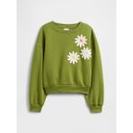Gap Kız Çocuk Yeşil Oversized Bisiklet Yaka Sweatshirt