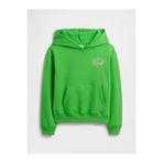 GAP Kız Çocuk Yeşil Relaxed Logo Kapüşonlu Sweatshirt