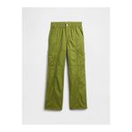 GAP Kız Çocuk Yeşil Twill Loose Kargo Pantolon
