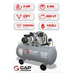 Gap Kompresör GP200 Pistonlu 200 L 2 Kafa 8 Bar Hava Kompresörü
