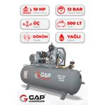 Gap Kompresör Gpk 390 Hava Kompresörü Pistonlu 500 Lt 3 Kafa 12 Bar 10 Hp