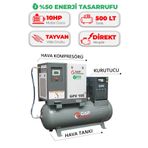 GAP KOMPRESÖR Hava Kompresörü Depo Üstü İnvertörlü Vidalı 10Hp 500Lt GPV10E