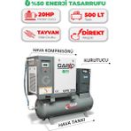 GAP Kompresör Hava Kompresörü Depo Üstü Invertörlü Vidalı 20HP 500LT GPV-20E