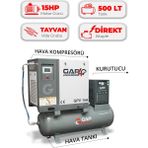 GAP Kompresör Hava Kompresörü Depo Üstü Vidalı 15HP 500LT GPV-15A