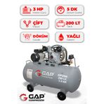 GAP KOMPRESÖR Hava Kompresörü Pistonlu 200 Lt 2 Kafa 8 Bar 3 Hp IGP200