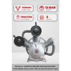 GAP Kompresör Kompresör Kafası 3 Piston 12 Bar G-K600