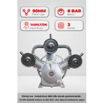 GAP KOMPRESÖR Kompresör Kafası Üç Piston 3 Piston 8 Bar G600