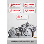 GAP KOMPRESÖR Üç Piston Kafa Grubu 10 Hp 8 Bar G3090b