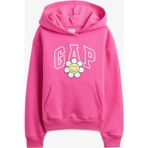Gap Logo Çiçek Desenli Çocuk Pembe Sweatshirt