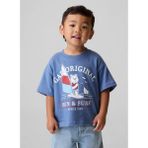 Gap Mavi Erkek Çocuk Baskılı T-Shirt 898711001 - 4 Yaş