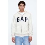 Gap V-Heritage Logo Fz-Snl 674144 Erkek Kapüşonlu Fermuarlı Sweatshirt Beyaz - XL