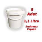 Gaptaş 1,1 Lt Plastik Kapaklı Kova Hobi Boya Gıda Yoğurt Kovası Beyaz 5 Adet
